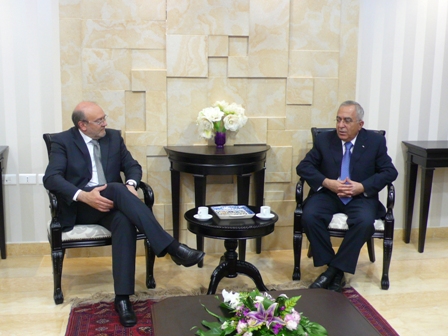 L\'incontro con il primo ministro dell\'ANP Salam Fayyad